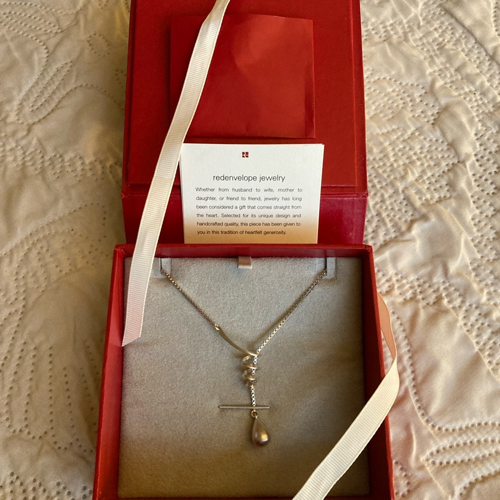 ☘️925 Red Envelope Tear Drop Necklace